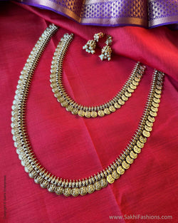 AJ-Y01640 Gold Kasu Necklace set