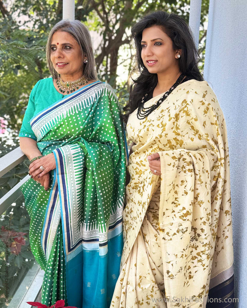 EE-X12213 Marigold eco print Kanchi Sari