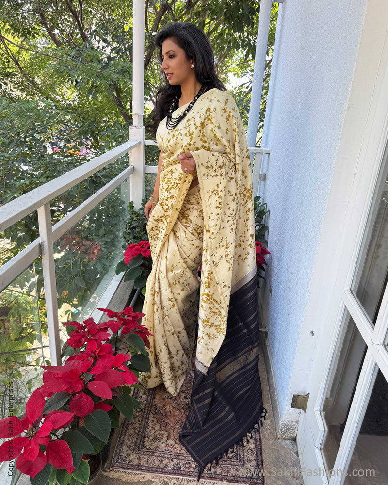 EE-X12213 Marigold eco print Kanchi Sari