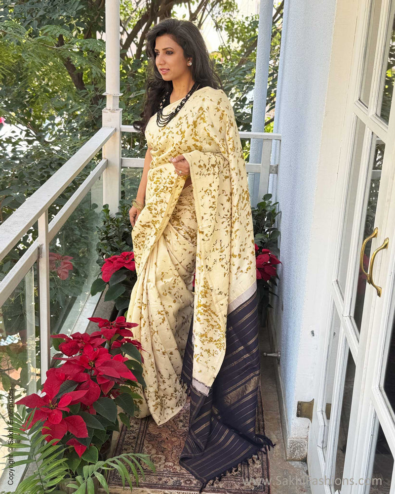 EE-X12213 Marigold eco print Kanchi Sari