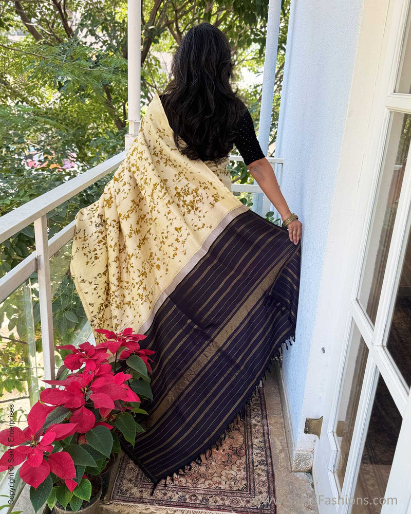EE-X12213 Marigold eco print Kanchi Sari