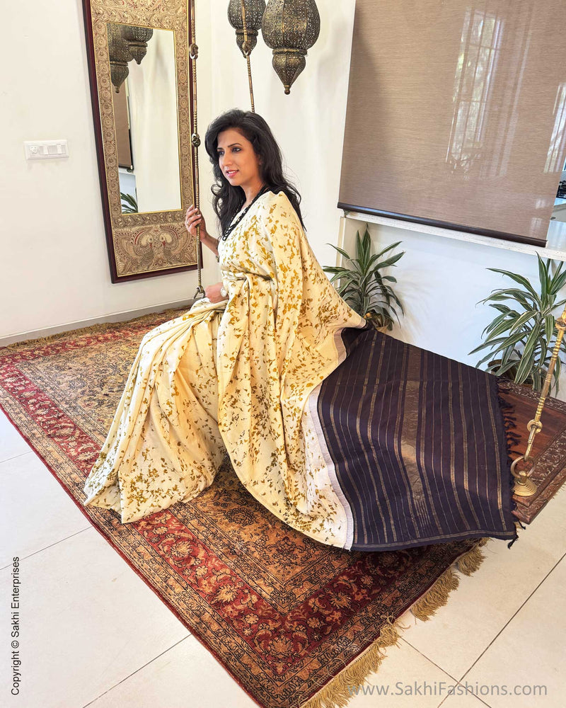 EE-X12213 Marigold eco print Kanchi Sari