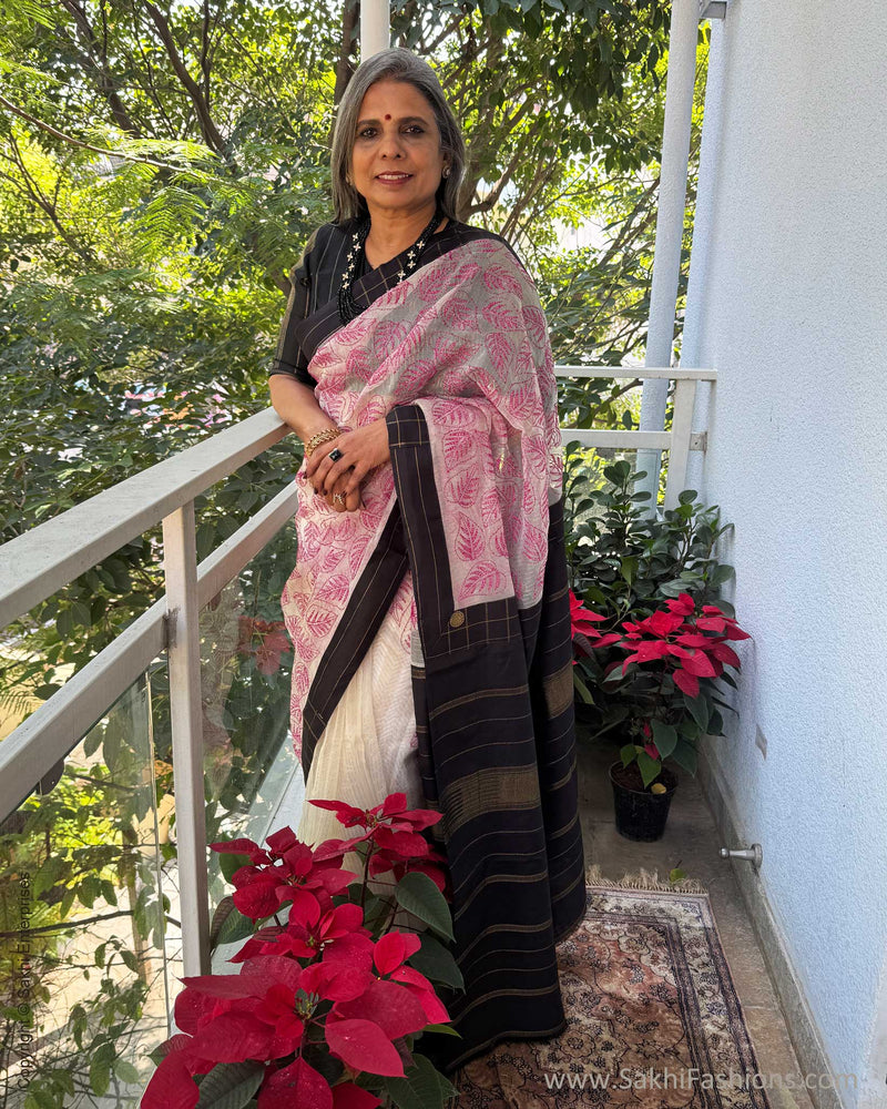 EE-X12245 Pink Organza Kanchi Sari