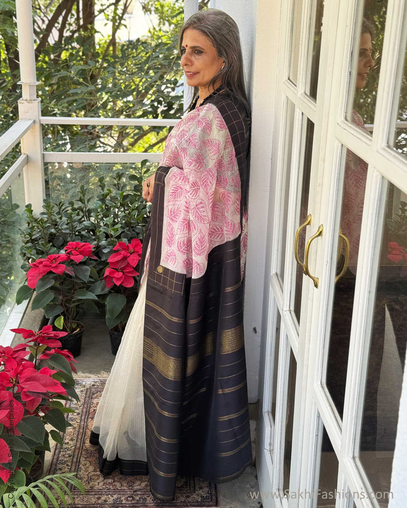 EE-X12245 Pink Organza Kanchi Sari