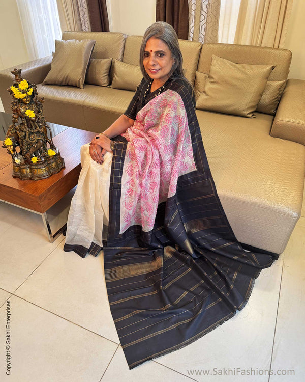 EE-X12245 Pink Organza Kanchi Sari