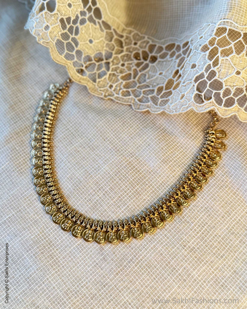 AJ-Y01640 Gold Kasu Necklace set