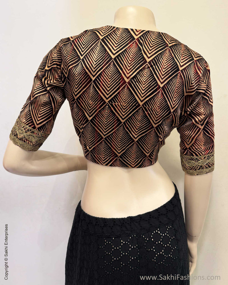 BL-Y01922R 3D Ajrakh Blouse