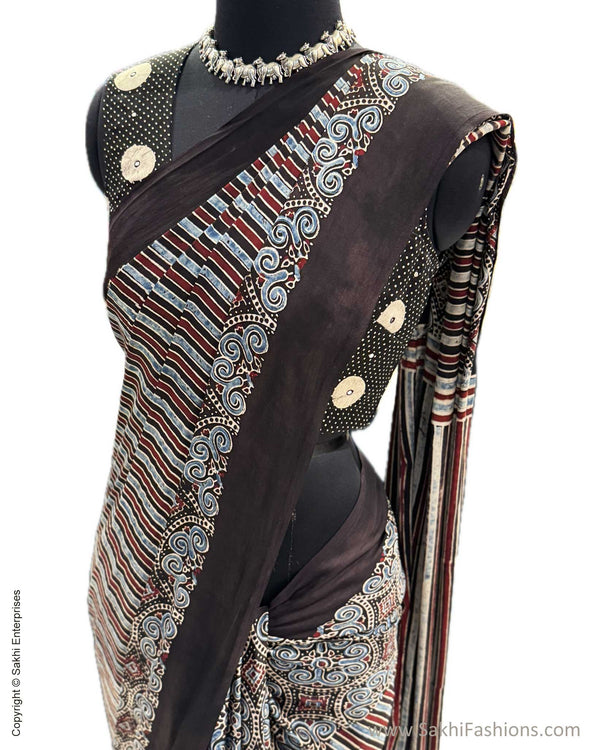 DP-Y02125 Black Ajrakh Modal Sari