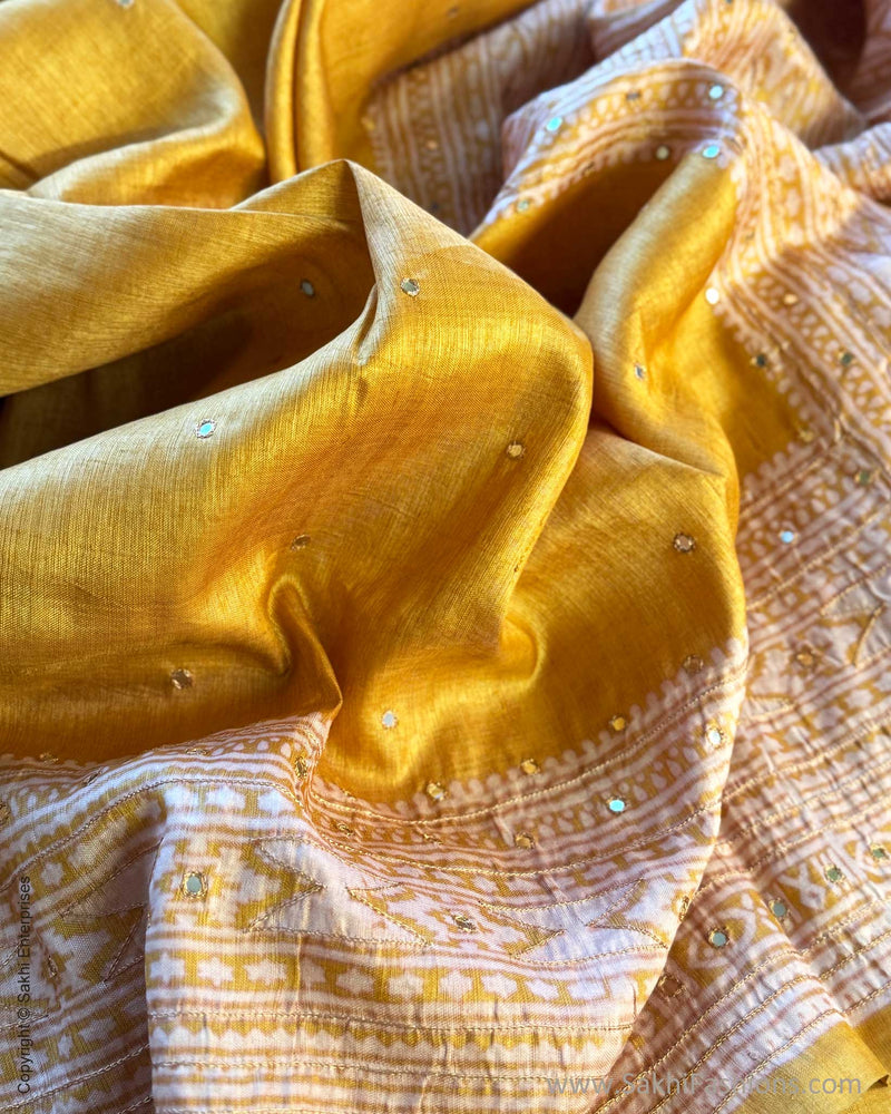 DP-X15457 Yellow Tussar Sari