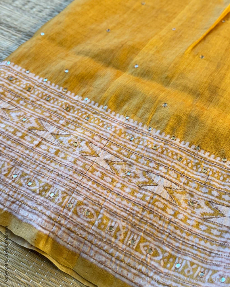 DP-X15457 Yellow Tussar Sari