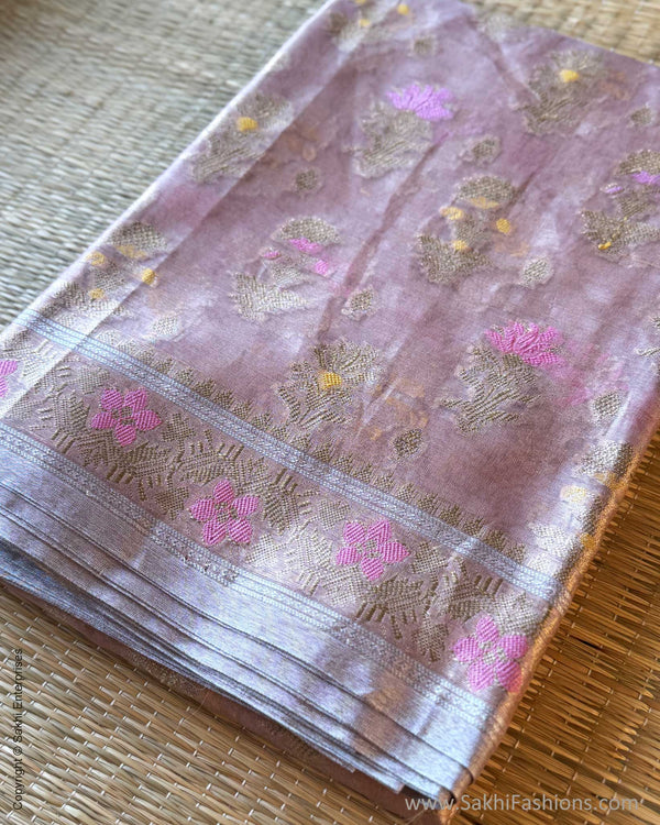 DP-Y01549 Pink Tissue Banarsi Saree