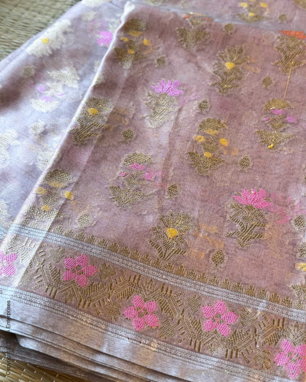 DP-Y01549 Pink Tissue Banarsi Saree
