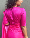 BL-Y00641R Pink Silk Blouse