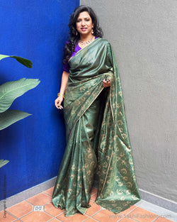 EE-Y03605 Green Tussar Saree