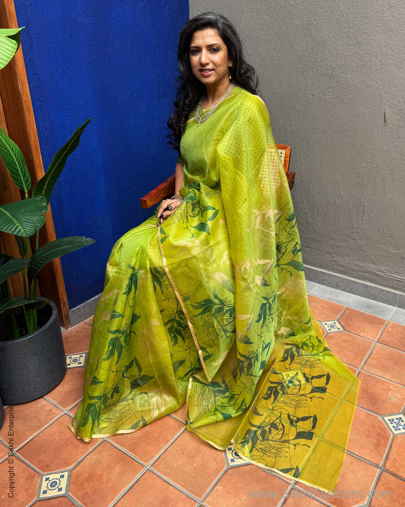 EE-Y03602 Green Organza sari