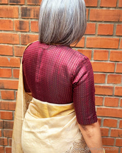 BL-Y00642R Brown Silk Blouse