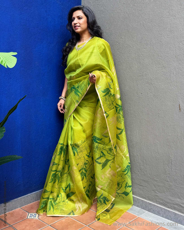 EE-Y03602 Green Organza sari