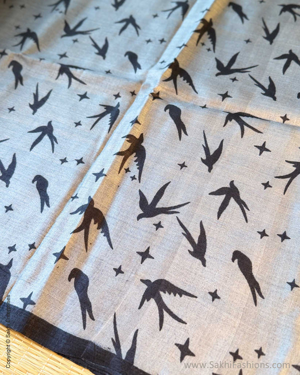 DP-X07322 Grey Tussar Sari