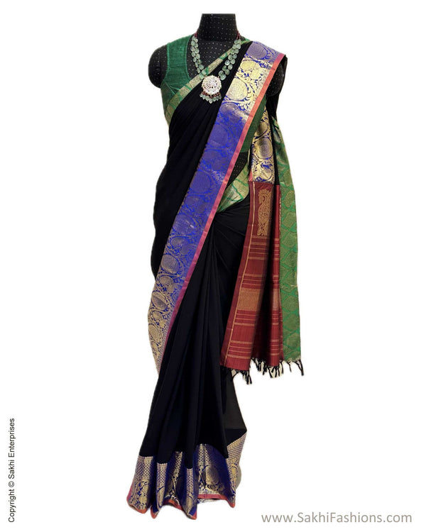 DP-W18588 Black chiffon sari