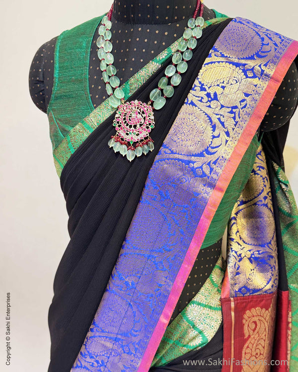 DP-W18588 Black chiffon sari