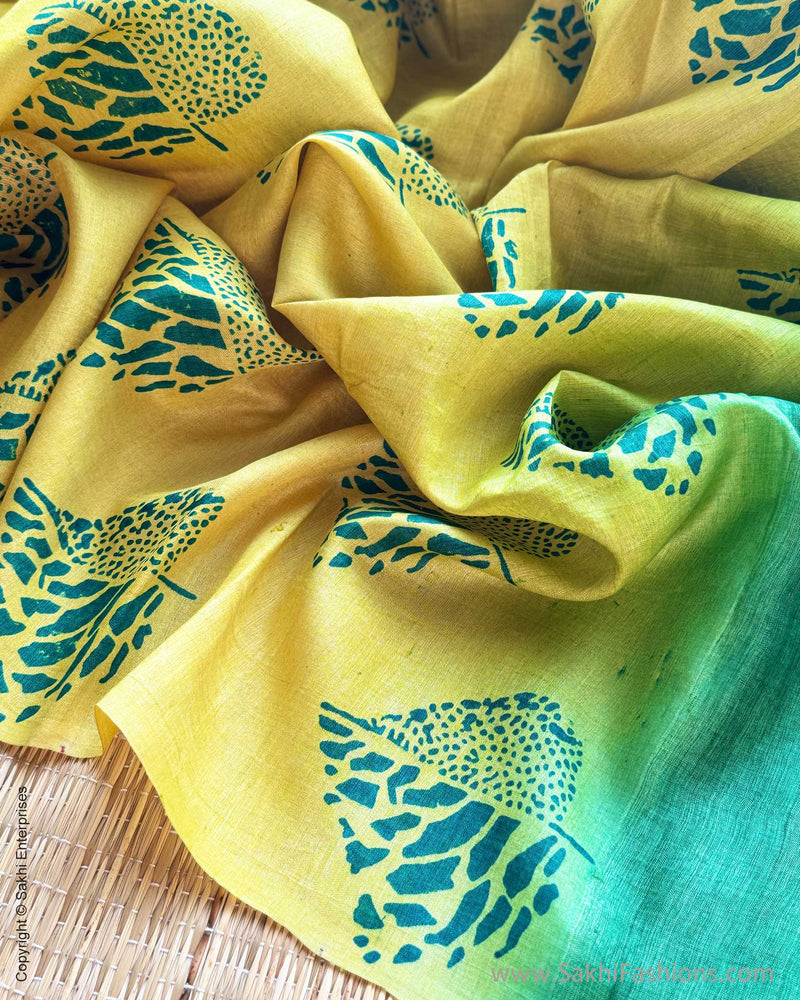 DP-Y01727 Lemon Tussar Sari