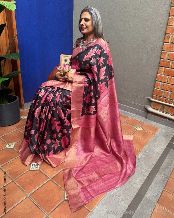 EE-Y02559 Pink Tussar Sari
