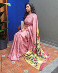 EE-Y02567 Pink Tussar Sari