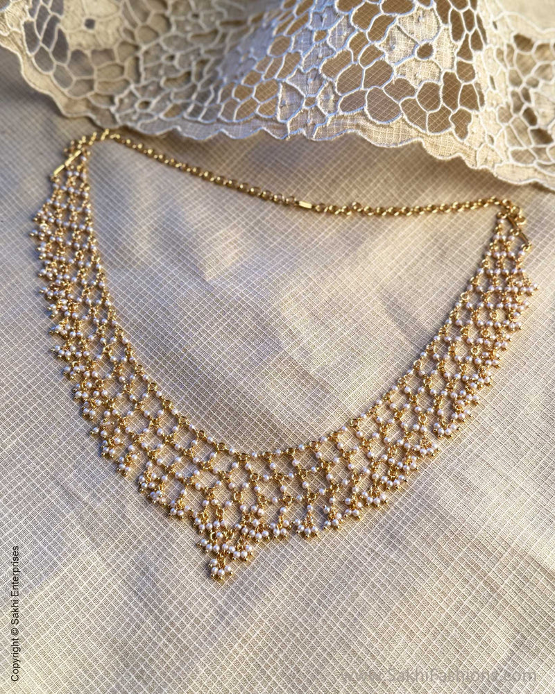 AJ-Y04433 Pearls Jaal Necklace