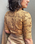 BL-X08942 Antique Gold Cutwork Blouse