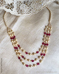 AG-Y05267 Pearls Ruby Necklace