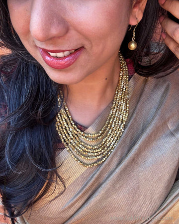 EE-X14990 Beige Tussar sari