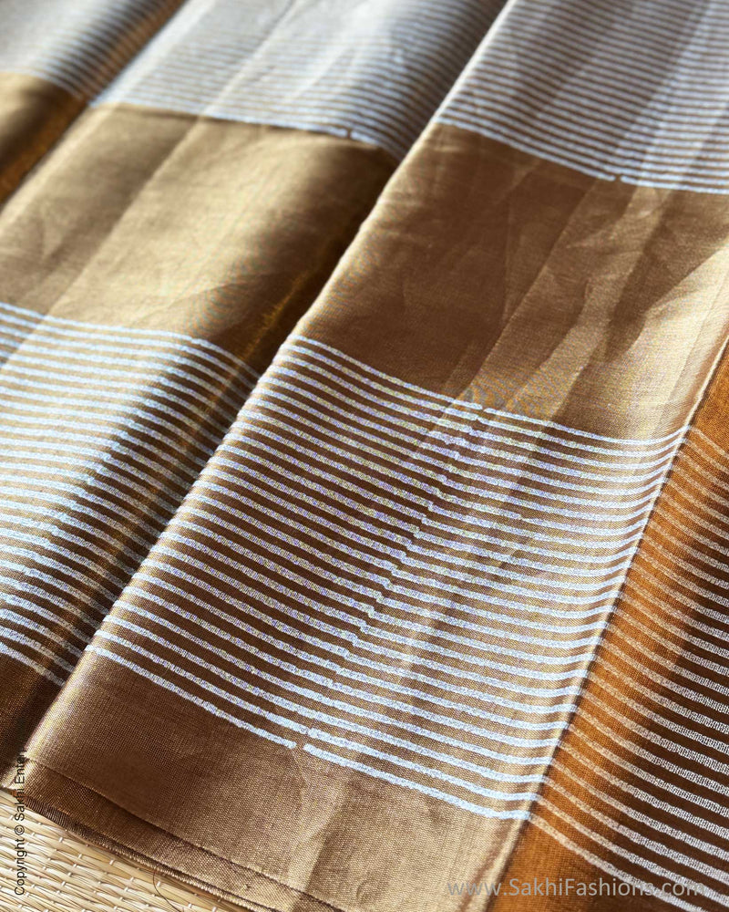EE-Y03609 Gold floral Tissue Sari