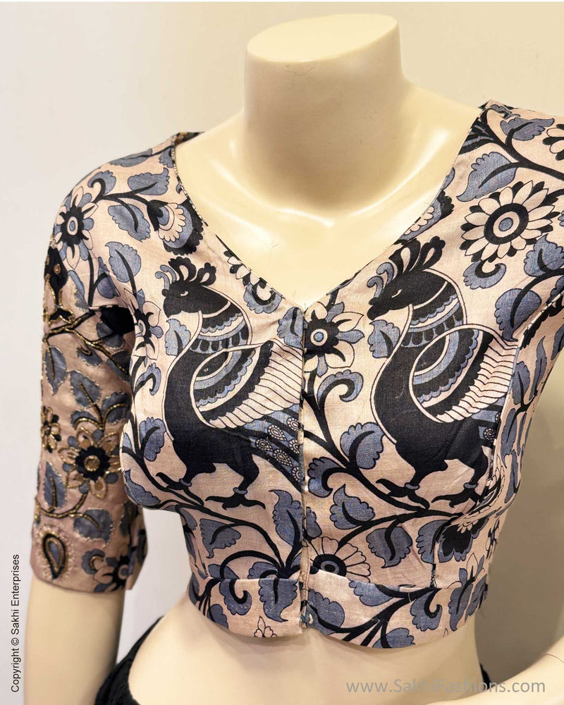 BL-Y01714 Tussar Kalamkari Blouse
