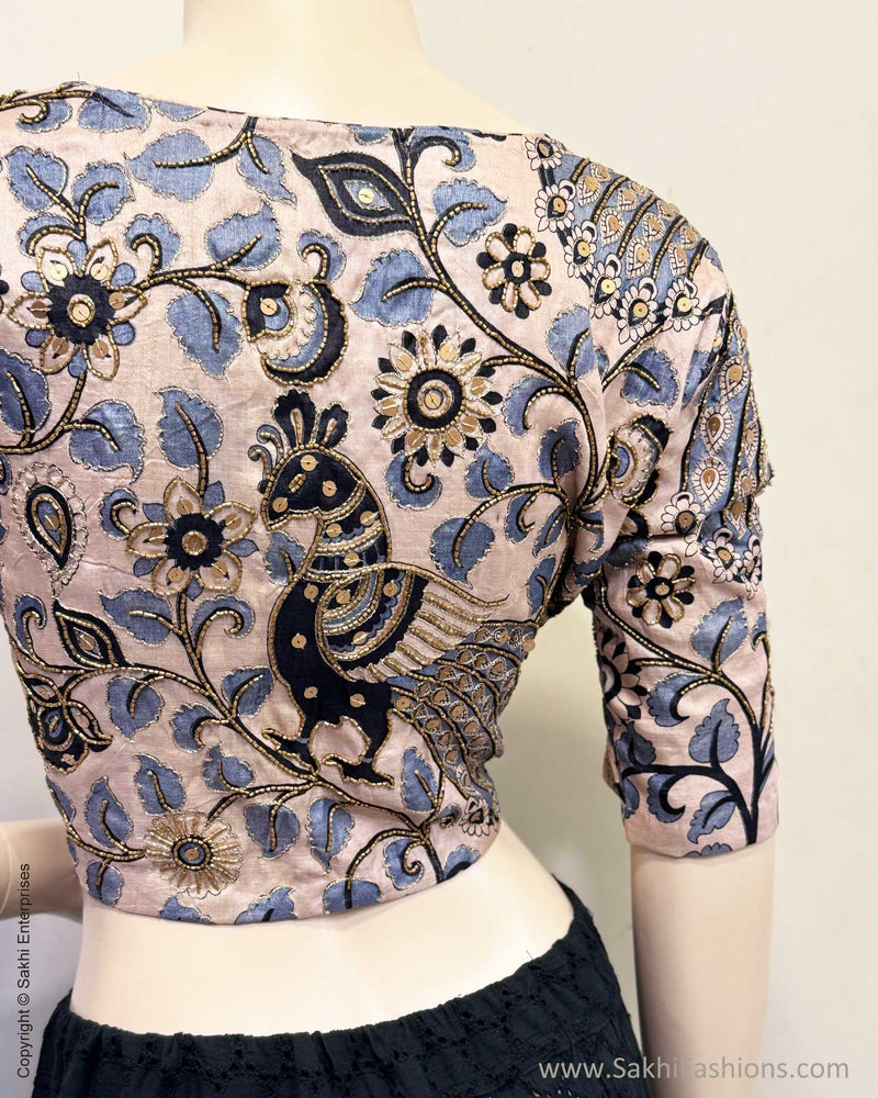 BL-Y01714 Tussar Kalamkari Blouse