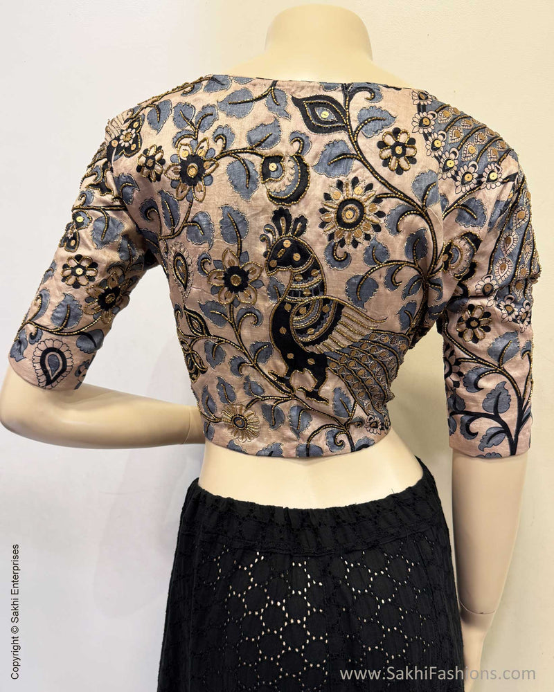 BL-Y01714 Tussar Kalamkari Blouse