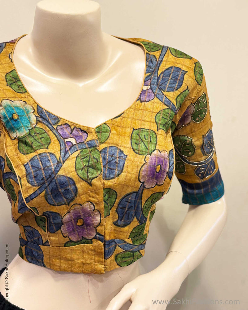 BL-Y01709 Tussar Kalamkari Blouse