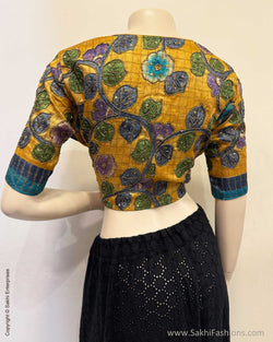 BL-Y01709 Tussar Kalamkari Blouse