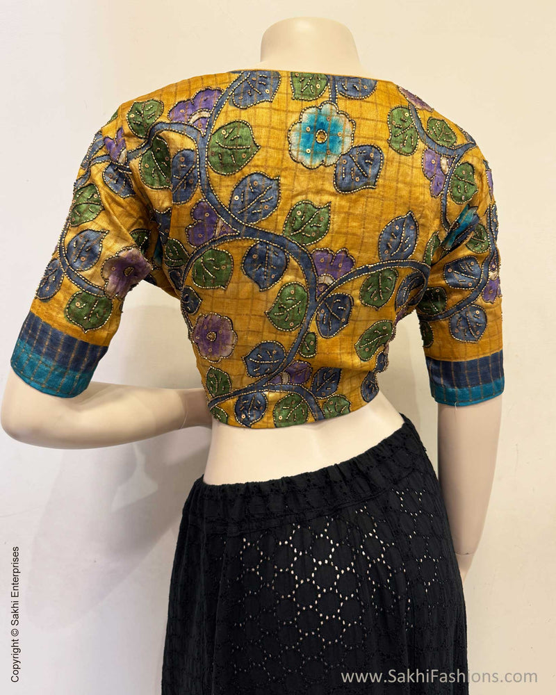 BL-Y01709 Tussar Kalamkari Blouse