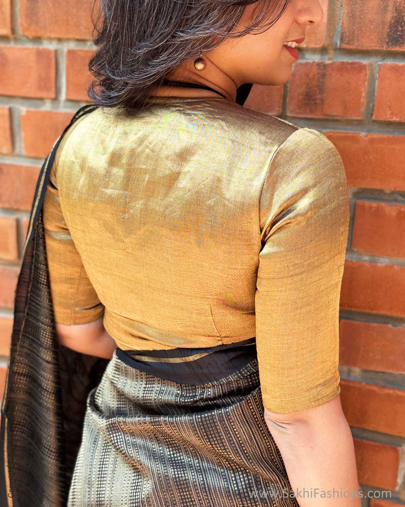 EE-X14934 Black rawsilk sari