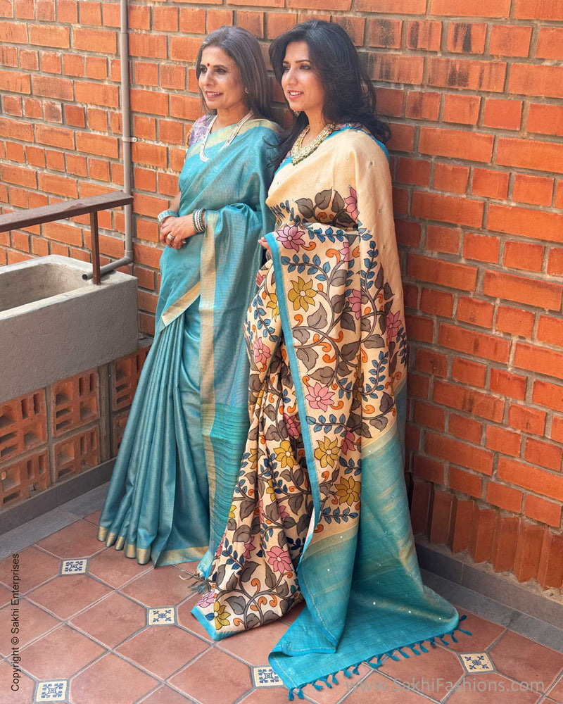 EE-X14991 Blue Tussar sari