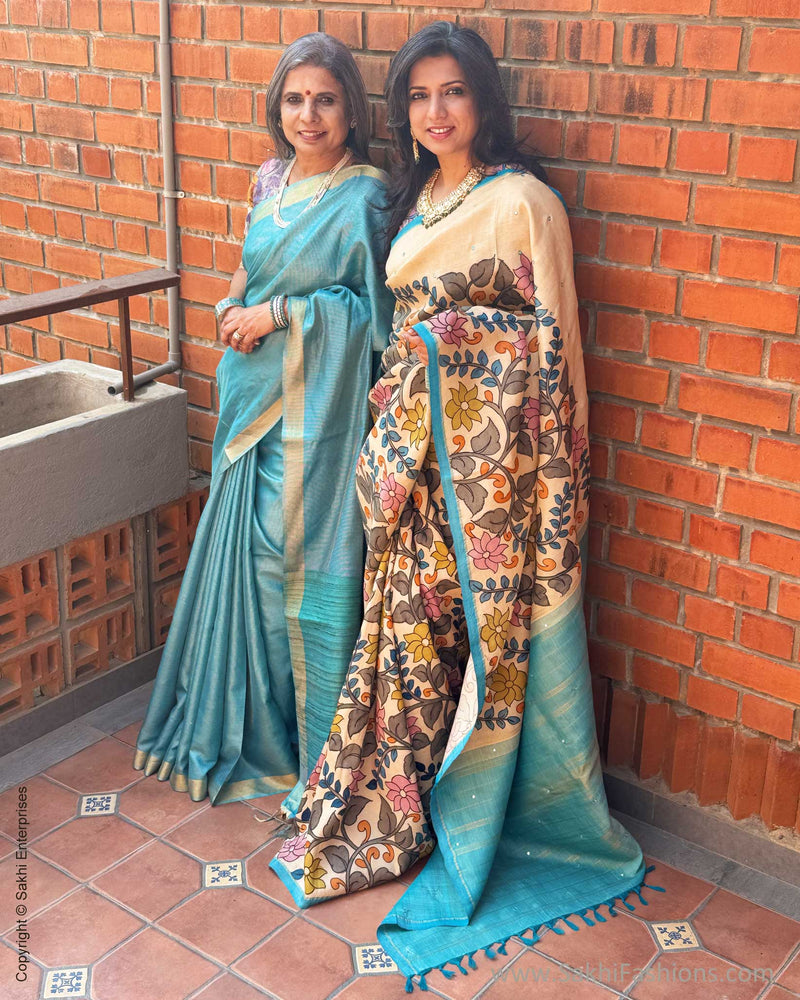 EE-X14991 Blue Tussar sari