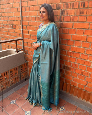 EE-X14991 Blue Tussar sari