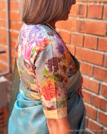 EE-X14991 Blue Tussar sari