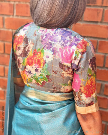 EE-X14991 Blue Tussar sari