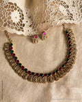 AJ-Y03554 Gold Kasu Neck set