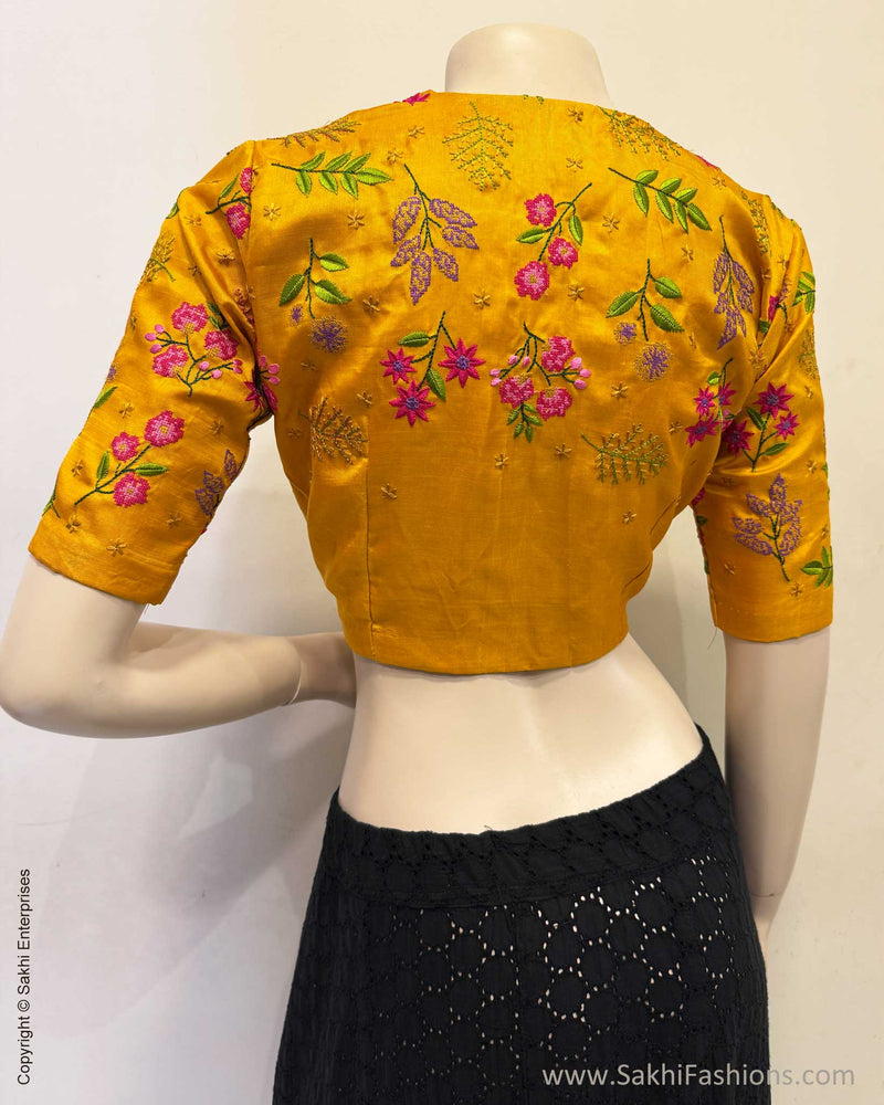 BL-Y04526 Yellow Kanchi Blouse