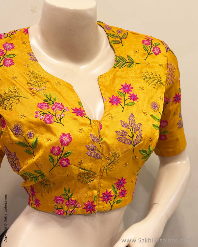 BL-Y04526 Yellow Kanchi Blouse