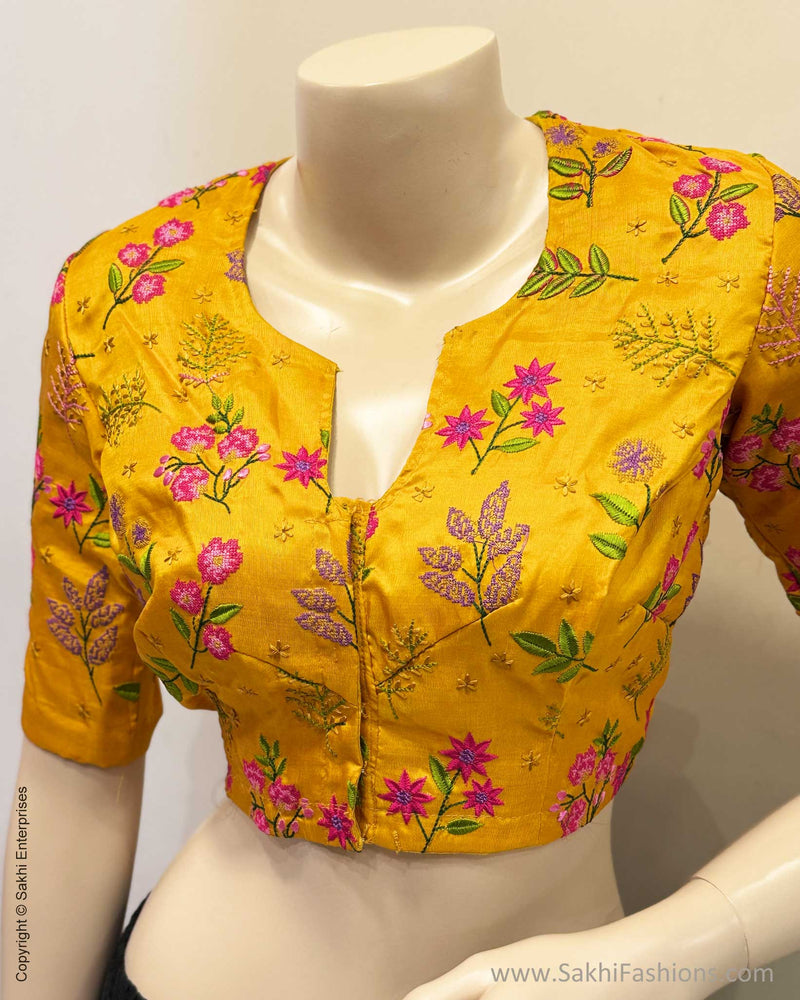 BL-Y04526 Yellow Kanchi Blouse