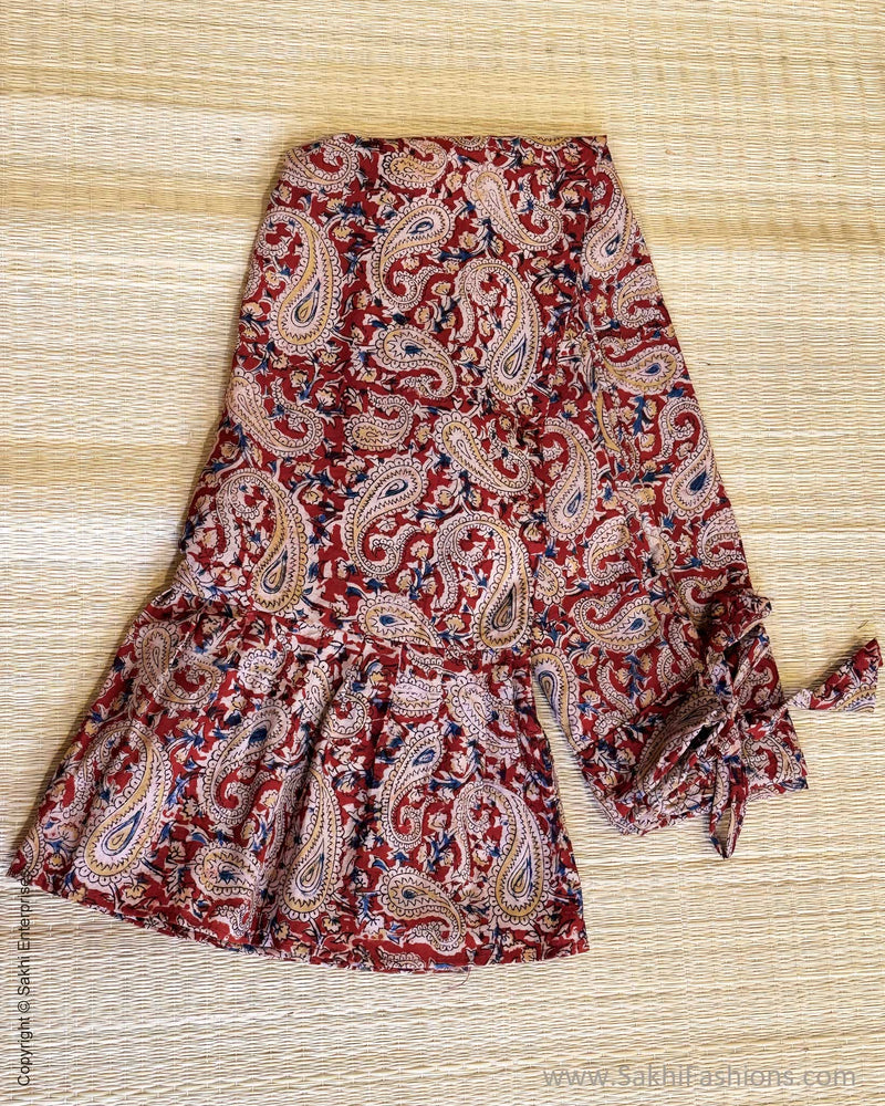 PT-Y05746 Red Kalamkari Petticoat