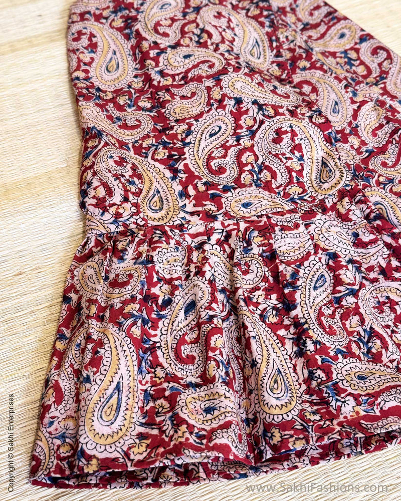 PT-Y05746 Red Kalamkari Petticoat